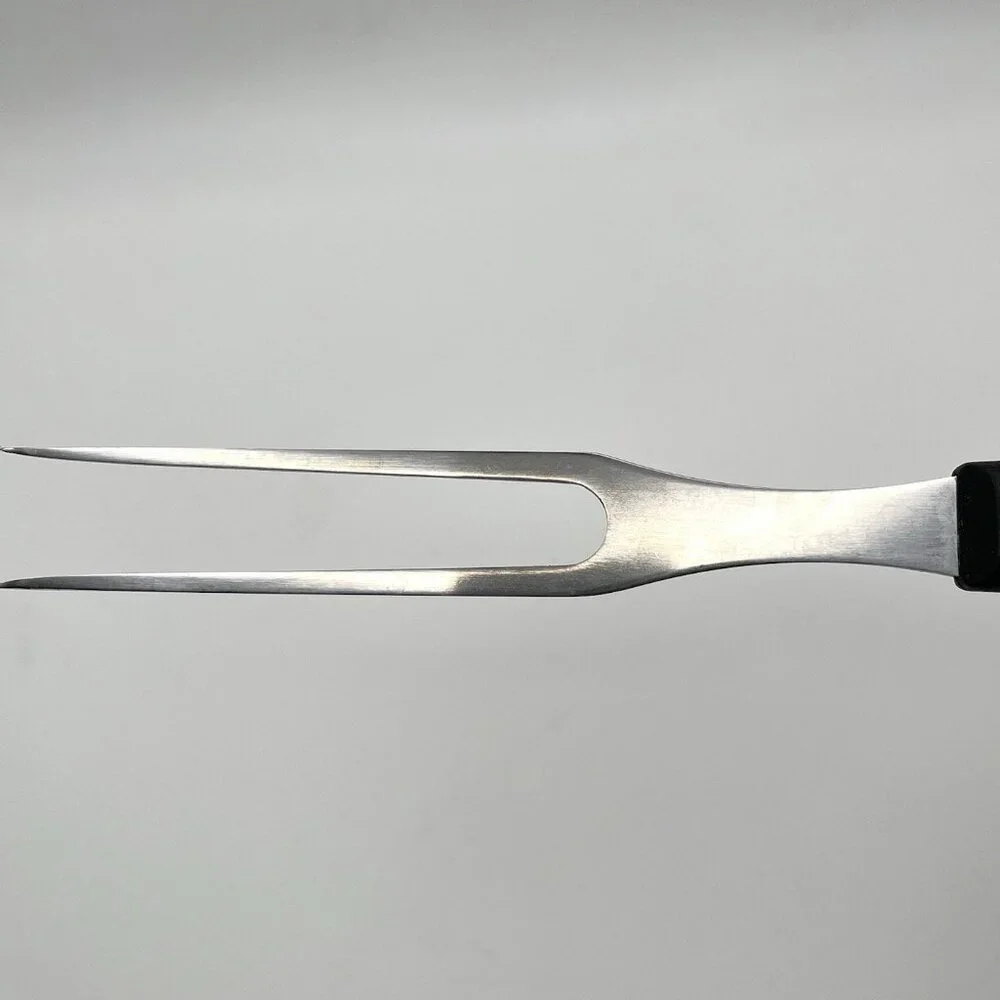 VTG Victorinox Swiss Stainless Steel Carving Fork Black Plastic Handle 10.5” MCM